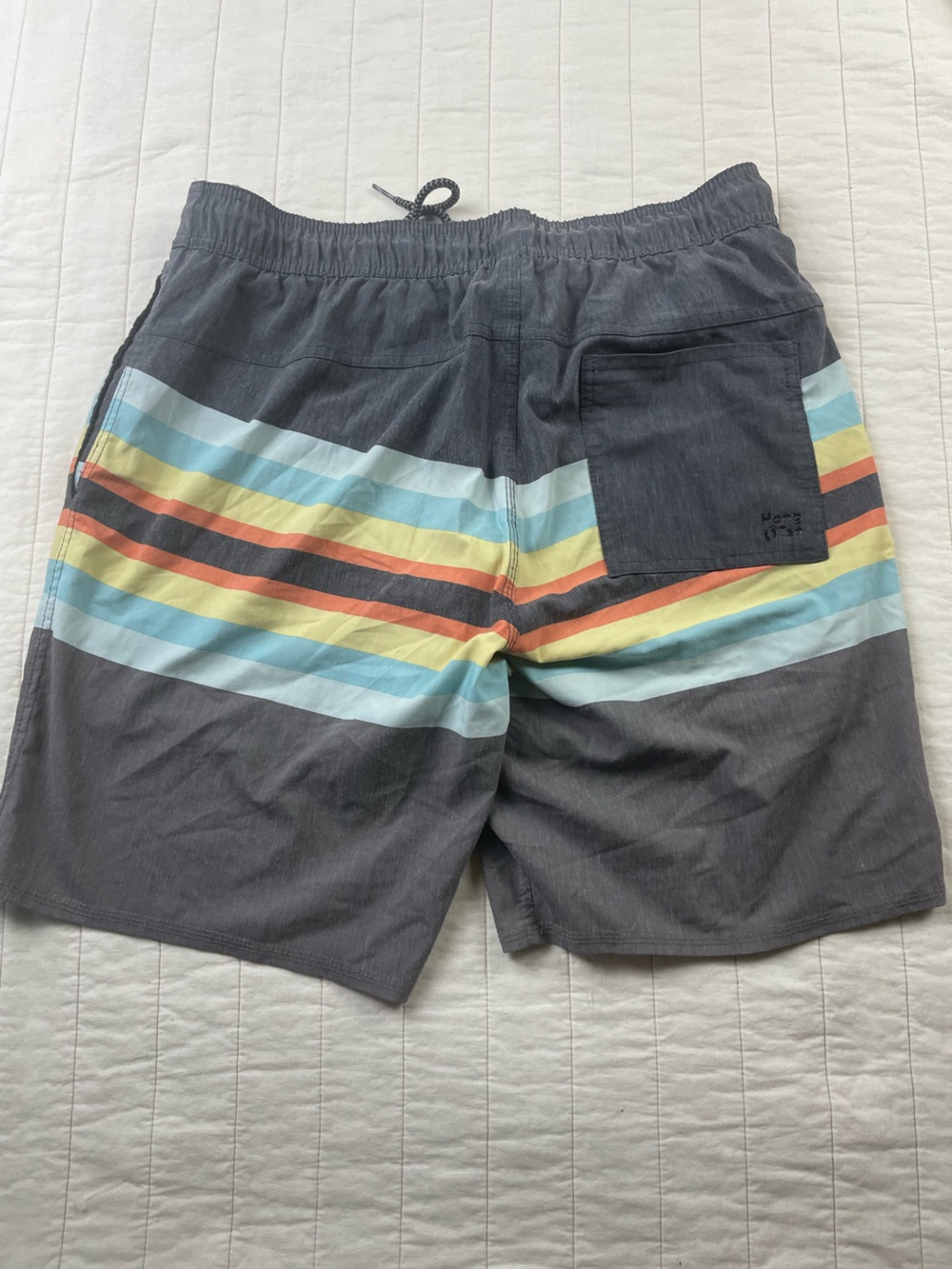 Hang Ten Gray Swim Trunks with Stripes large - Picture 6 of 7